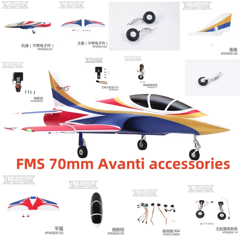 Kids Toys Remote Car - Fms 70mm Avanti V3 Aircraft Complete