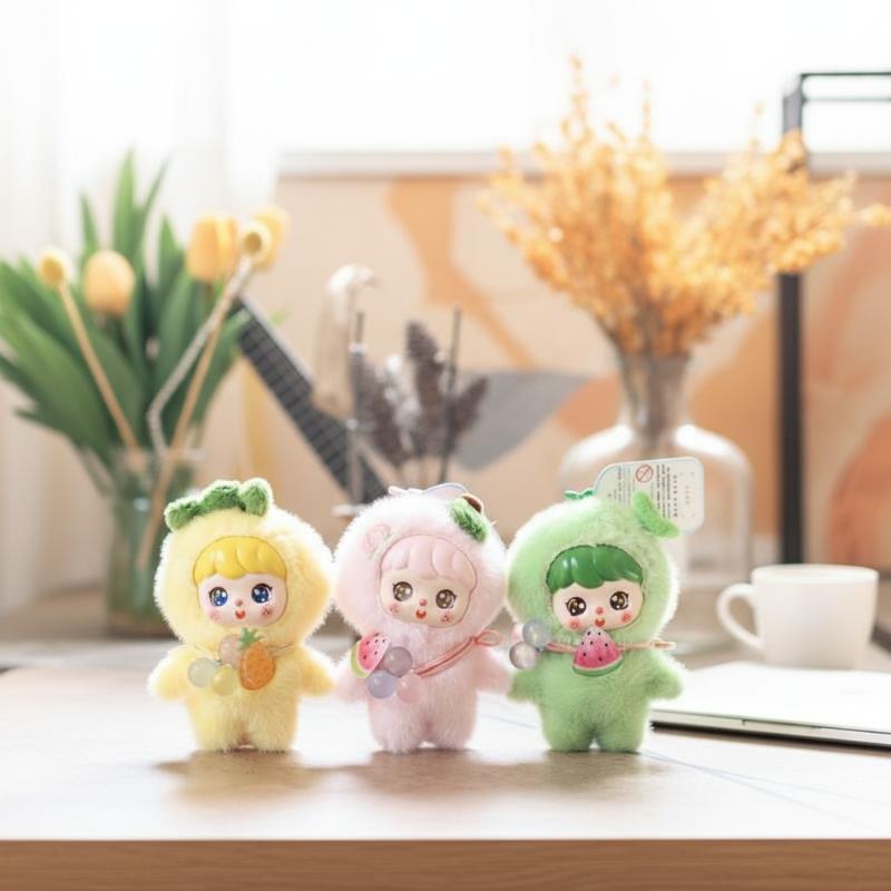 Kids Toys Bag - Cute Fruit Plush Doll Keychain 10cm