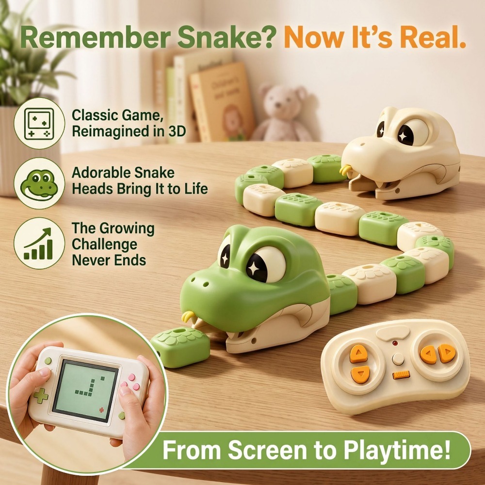 Kids Toys Remote Car - Remote Controlled Greedy Snake Magnetic Attachment