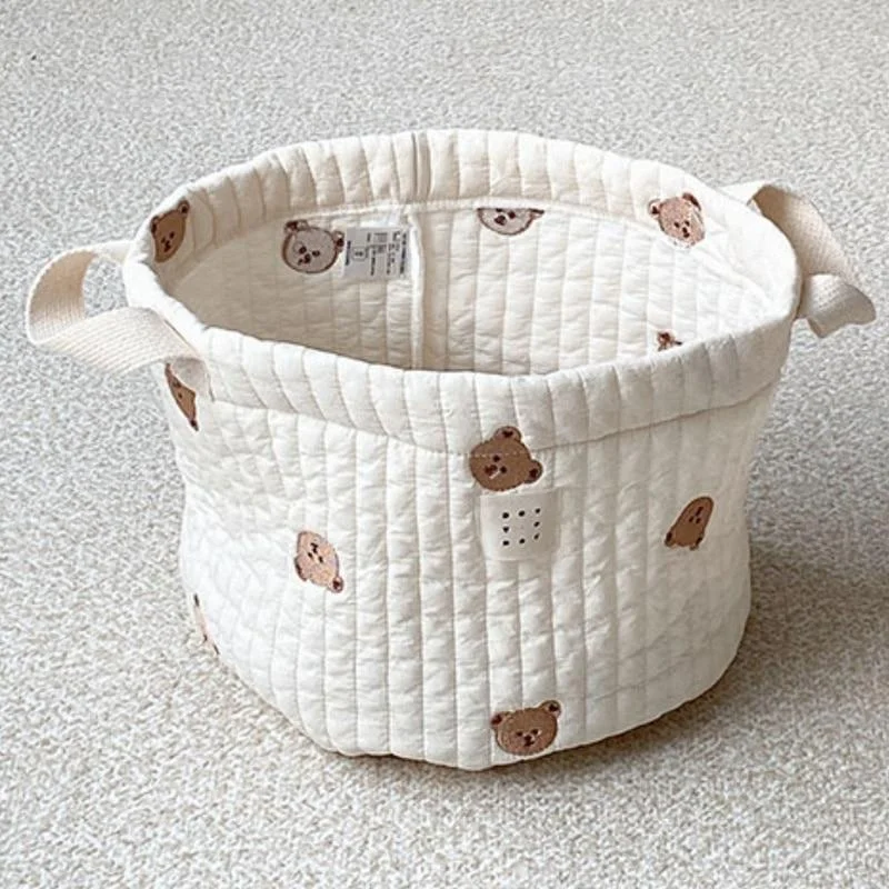 Cute Bear Embroidery Diaper Ba - Kids Toys Basket review and price