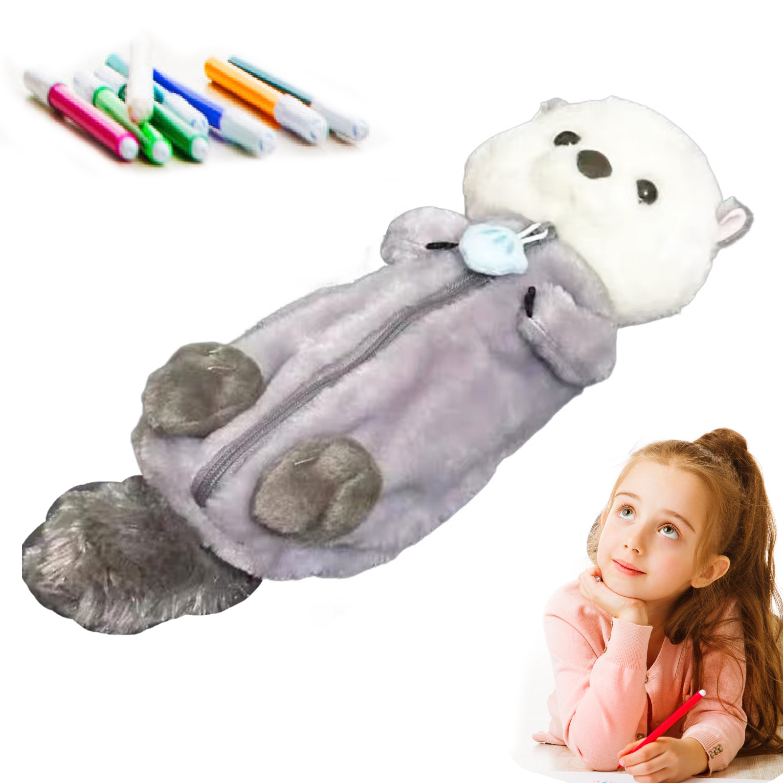 Creative Plush Toy Pencil Case - Kids Toys Bag review and price