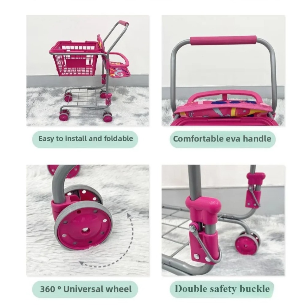 Baby Doll Shopping Cart for Gi - Kids Toys Basket review and price