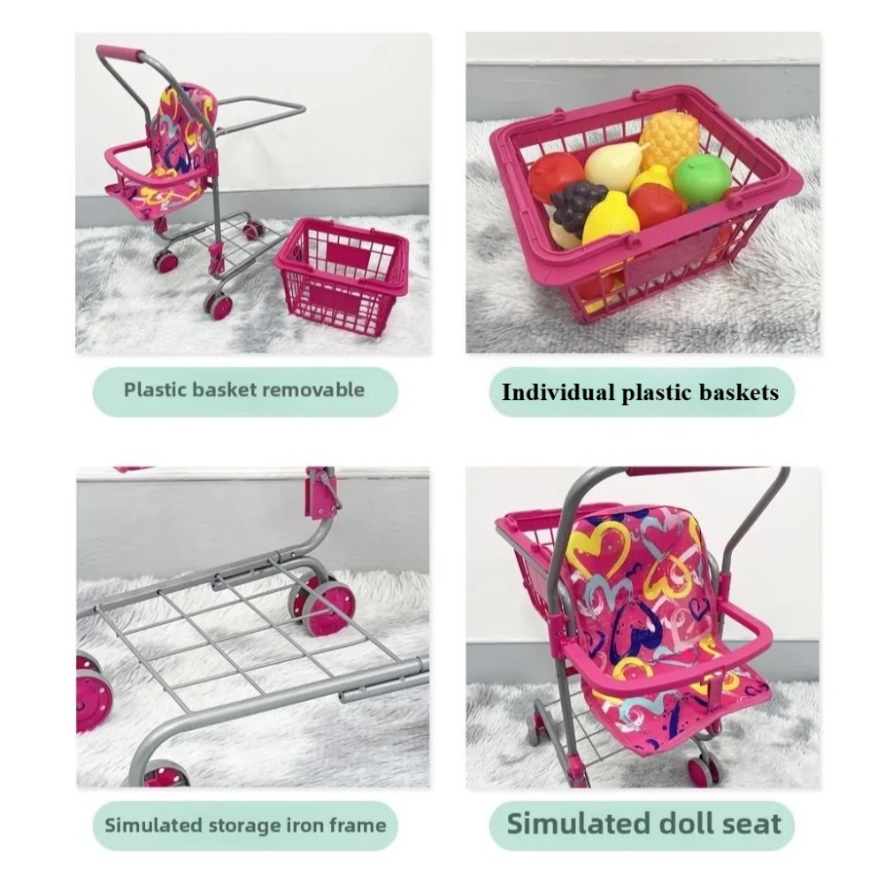 Baby Doll Shopping Cart for Gi - Kids Toys Basket review and price