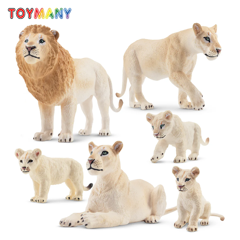 6Pcs Simulation White Lion Fam - Kids Toys Variety review and price