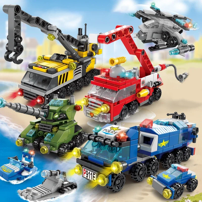 City Fire Car Building Blocks  - Kids Toys Helicopter review and price