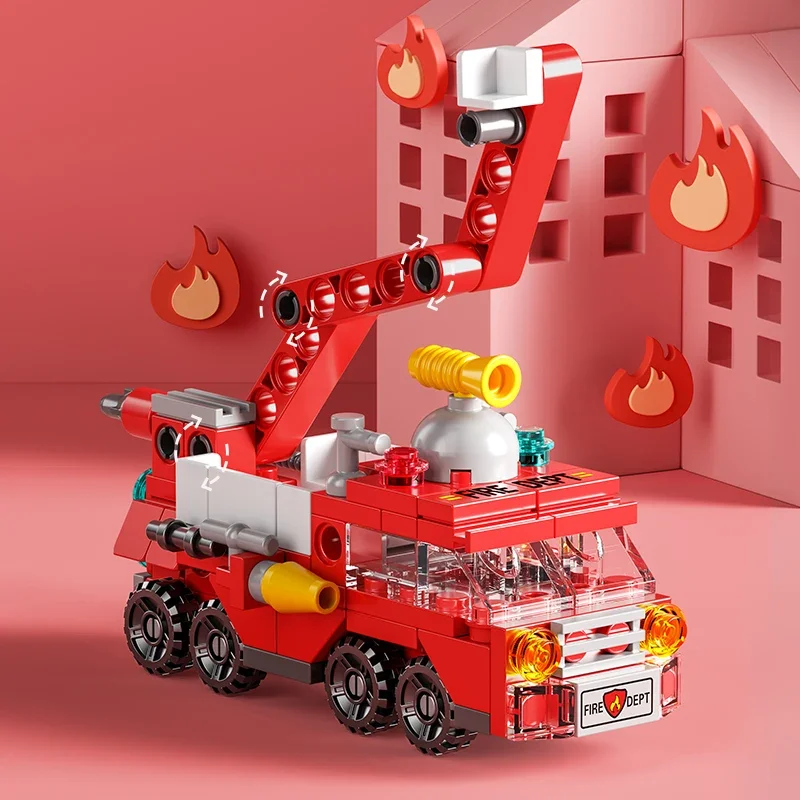 City Fire Car Building Blocks  - Kids Toys Helicopter review and price